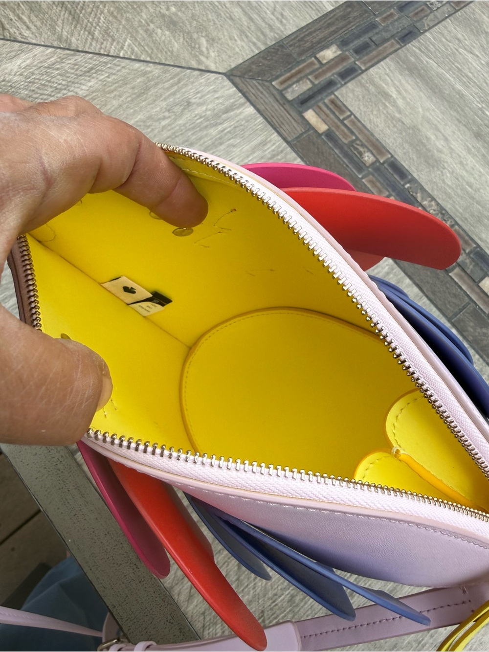 NWOT Kate Spade Parrot Flock Party crossbody bag smooth multicolor pink leather - Picture 11 of 12